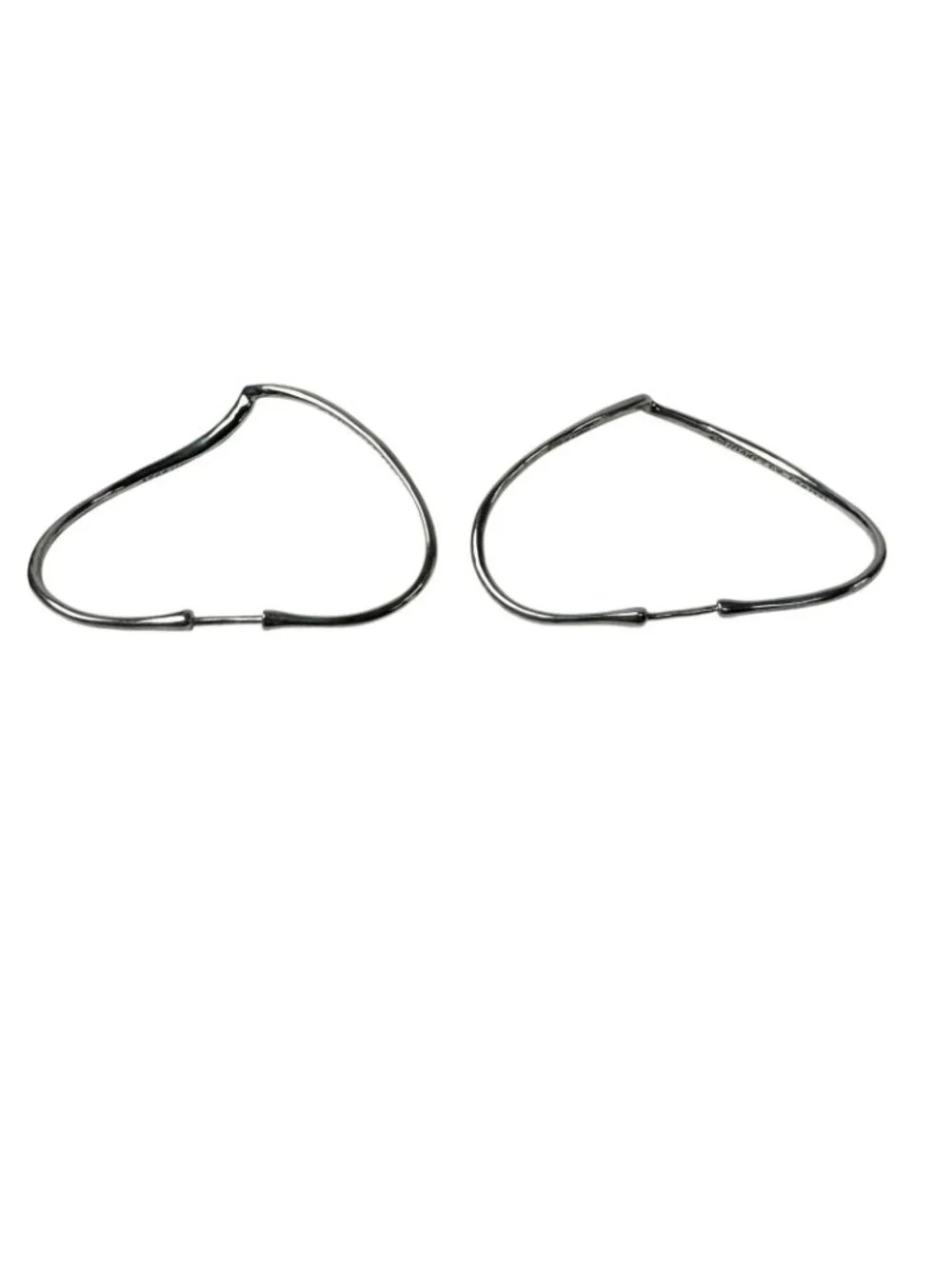 Tiffany & Co Open Heart Hoop Earrings 925 Sterling Silver Elsa Peretti